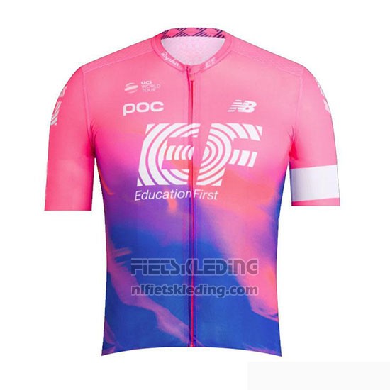 2019 Fietskleding EF Education First Roze Korte Mouwen en Koersbroek